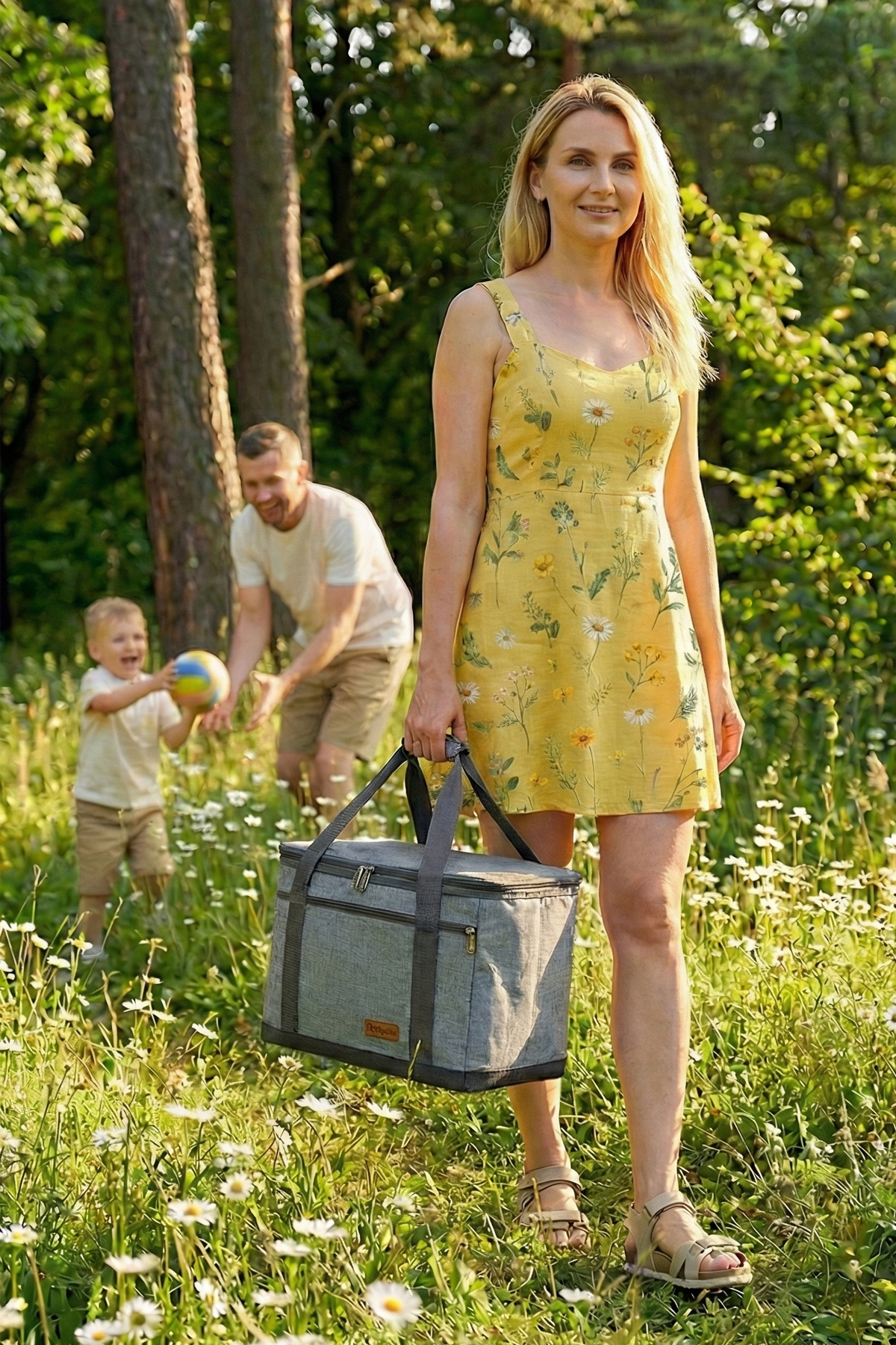 Termal çanta doğada taşıma — aile kullanımı lifestyle görsel